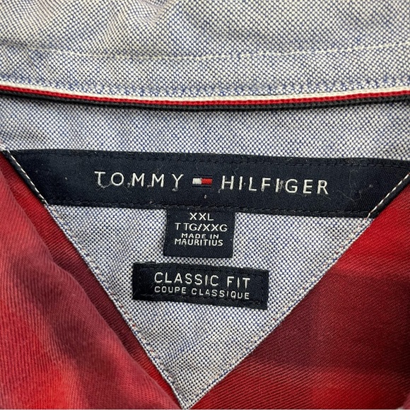 Tommy Hilfiger Plaid Shirts Red Blue Classic Fit Mens XXL Lt Wt. Flannel (2) - Picture 6 of 15